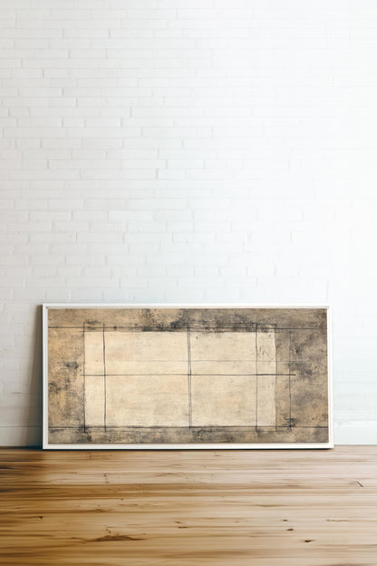 OLEKA CANVAS - ANCIENT LINES, Oeuvre sur toile étirée, encadré Blanc