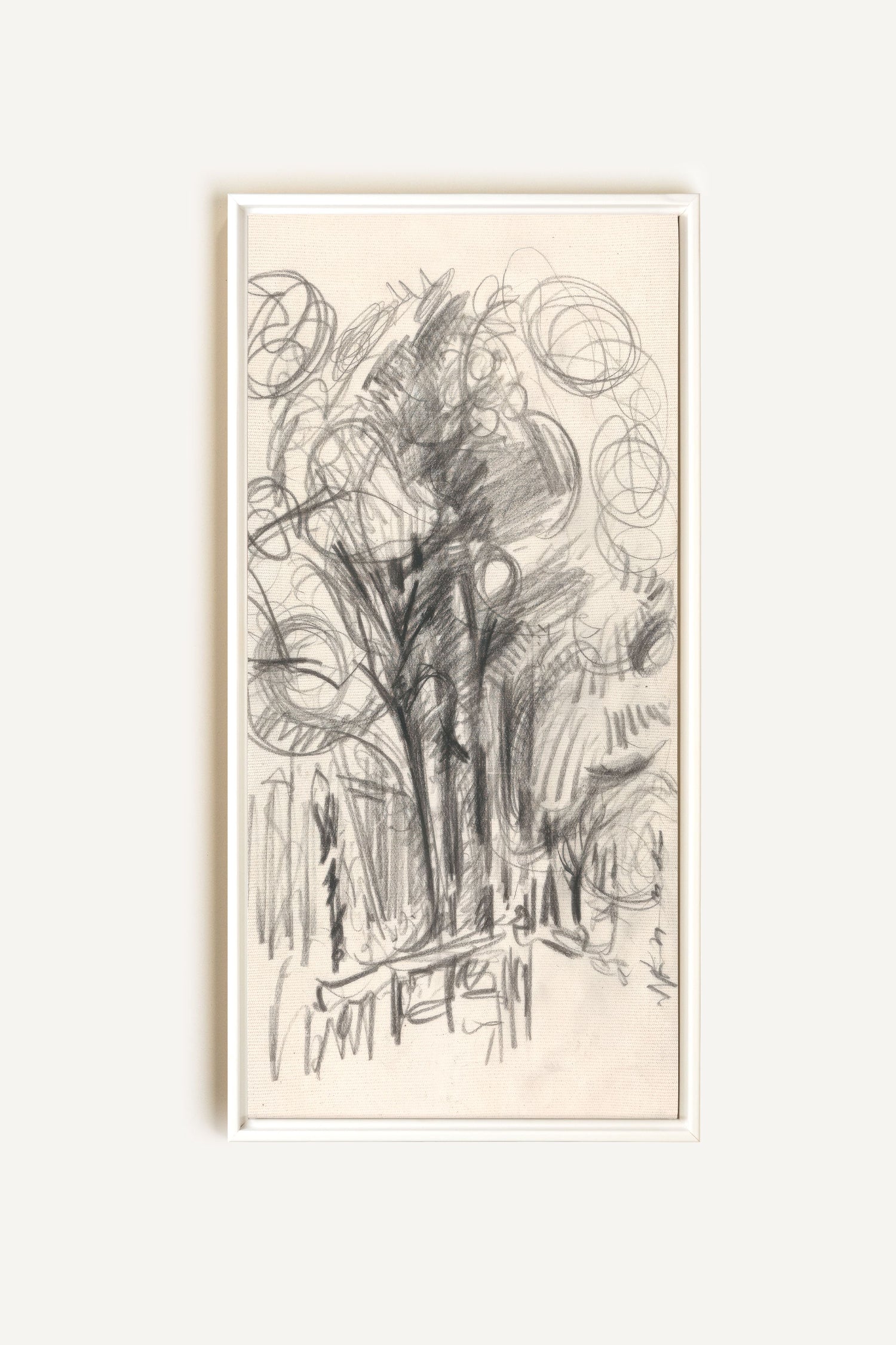 LIGNES DU VENT, Oeuvre sur toile étirée, encadré Blanc