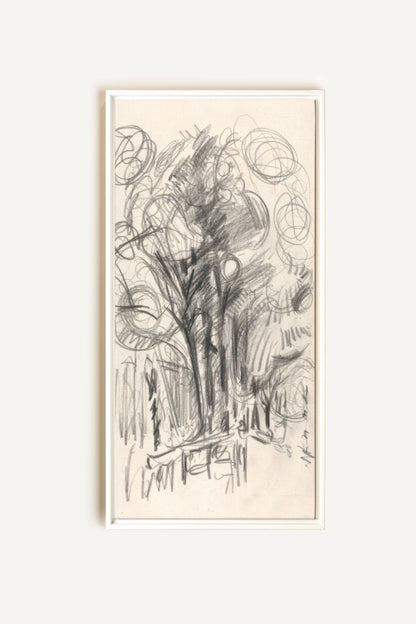 LIGNES DU VENT, Oeuvre sur toile étirée, encadré Blanc