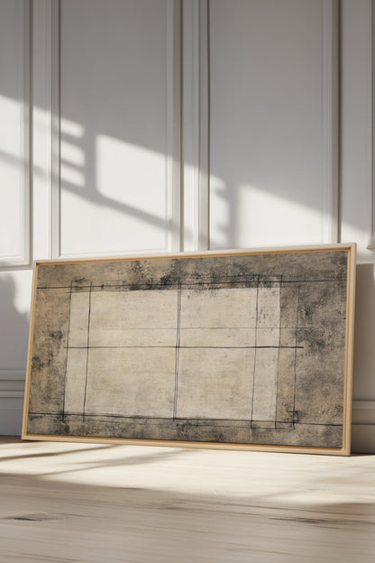 OLEKA CANVAS - ANCIENT LINES, Oeuvre sur toile étirée, encadré Naturel Clair