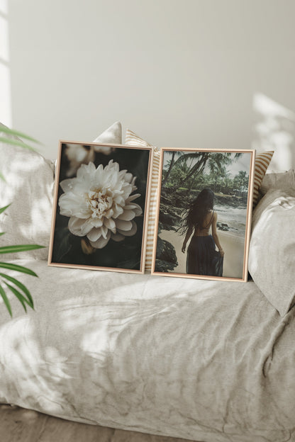 OLEKA CANVAS - DUO DANSE DU VENT, 2 Oeuvres sur toile étirée, encadré Naturel Clair