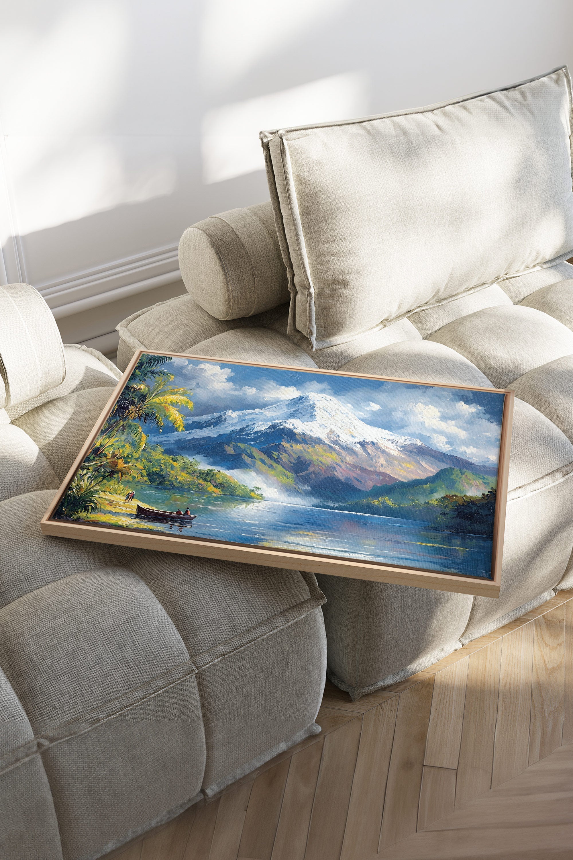 OLEKA CANVAS - TROPICAL HIGHLANDS, Oeuvre sur toile étirée, encadré Naturel Clair