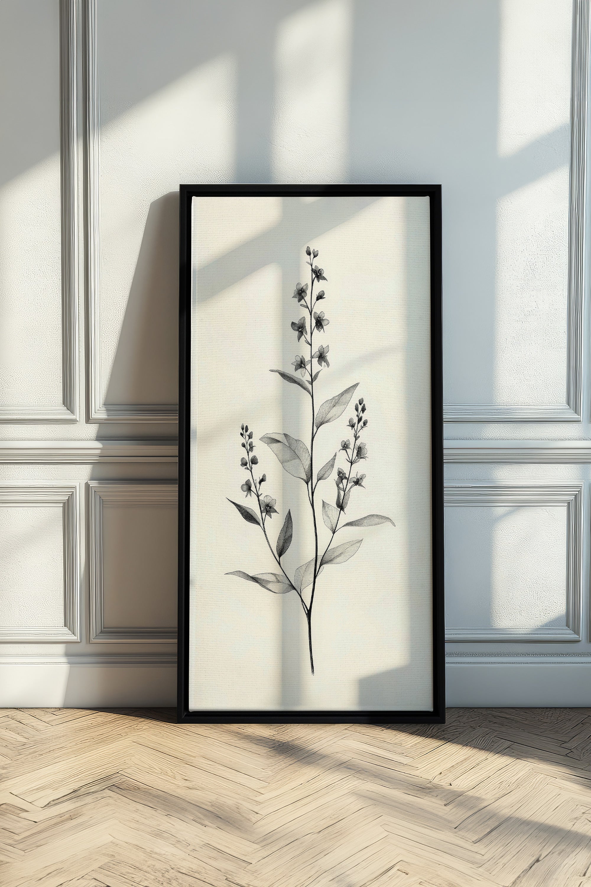 NATURE'S SKETCH, Artwork on stretched canvas, framed in black