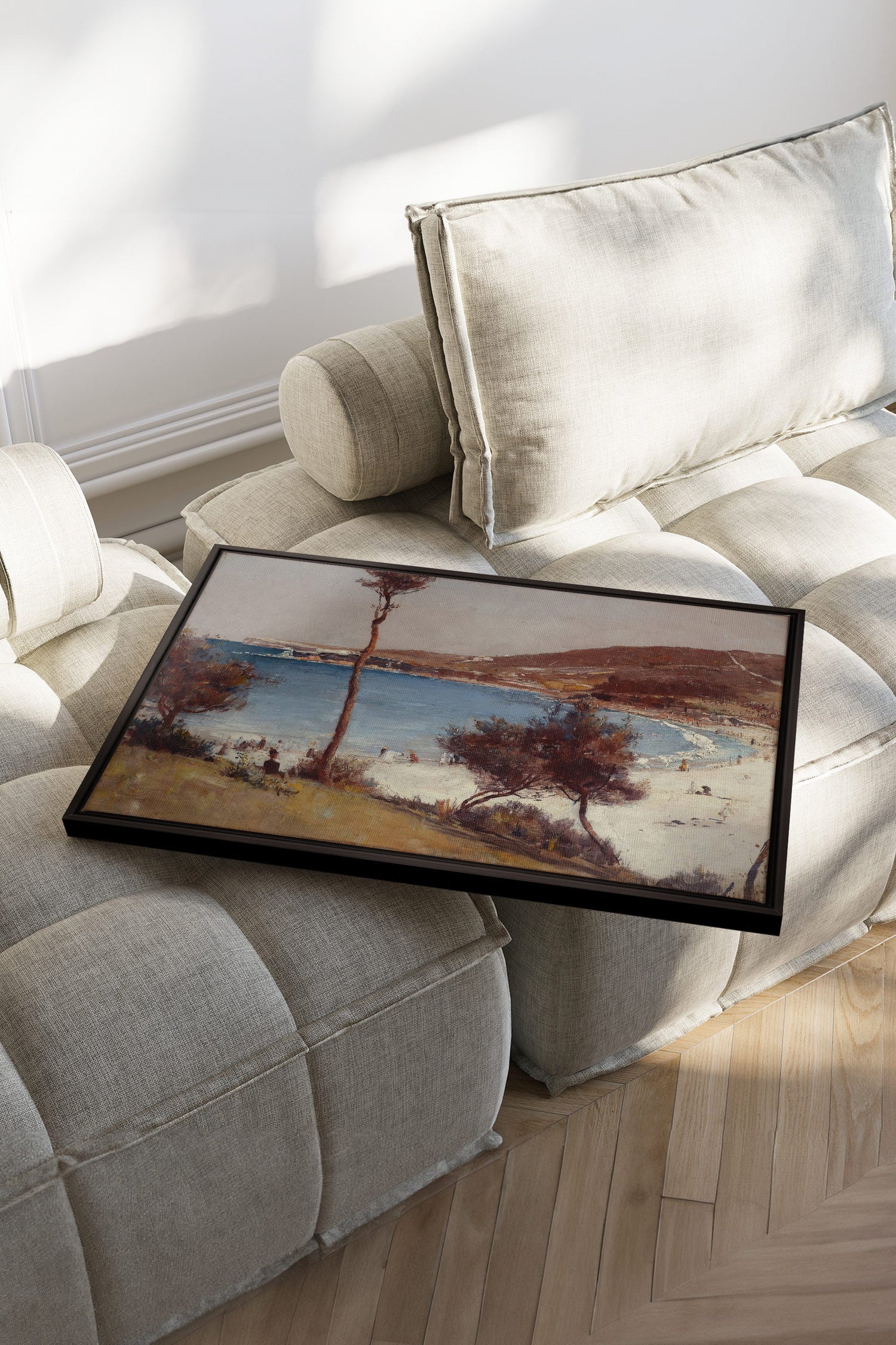 OLEKA CANVAS - SEAFOAM MEMORIES, Oeuvre sur toile étirée, encadré Noir