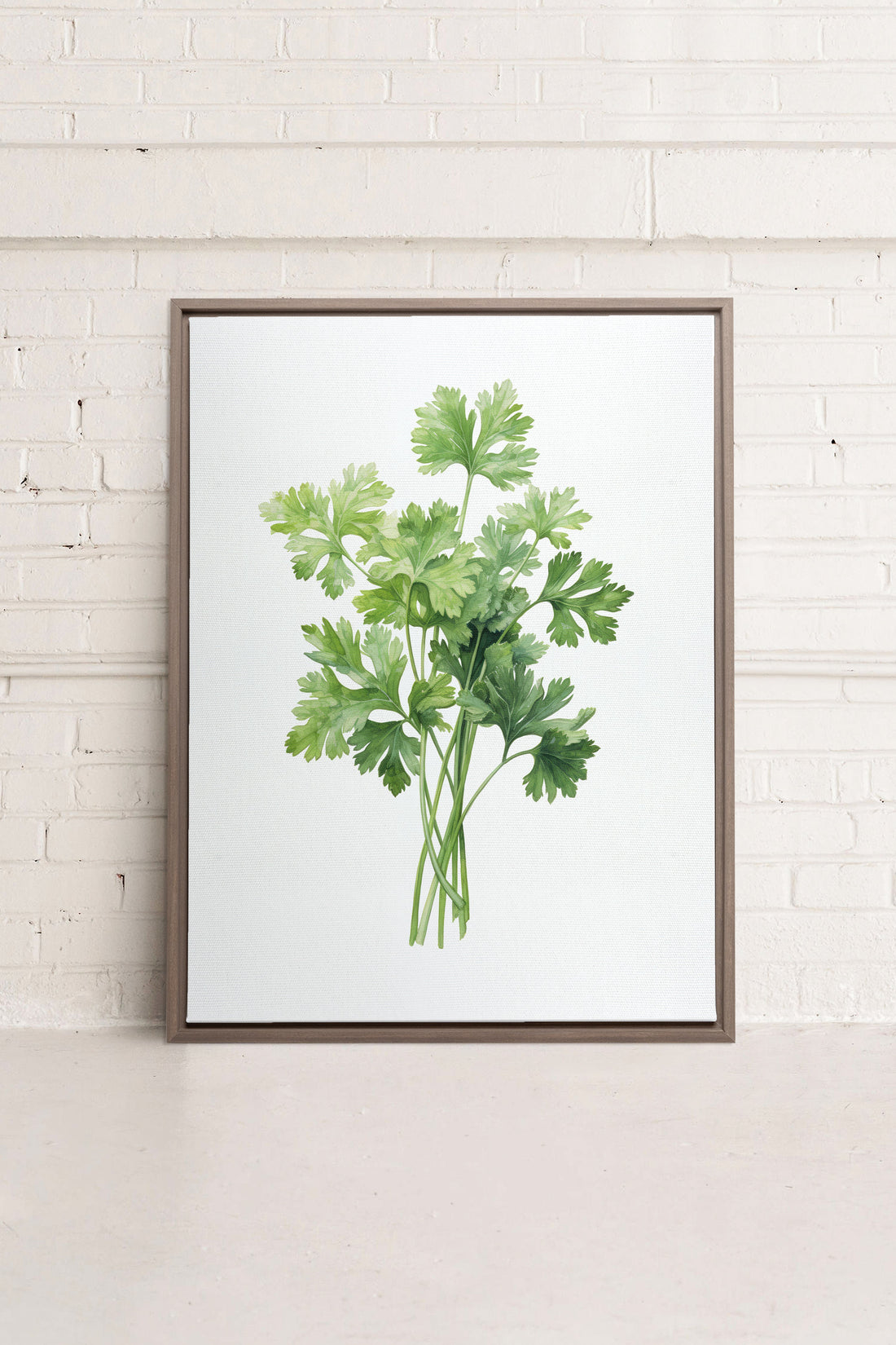 OLEKA CANVAS - CILANTRO, Oeuvre sur toile étirée, encadré Brun Chêne