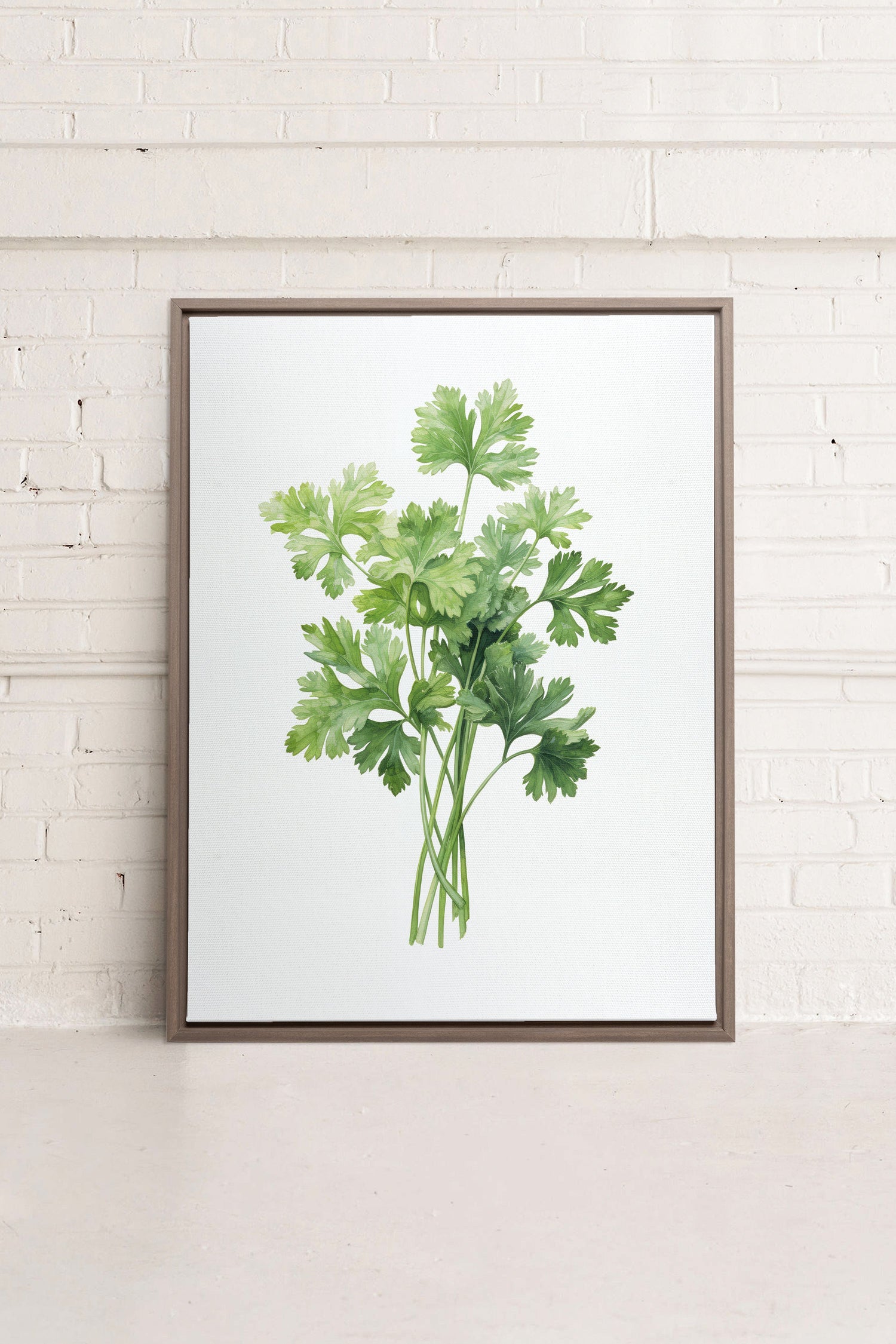 OLEKA CANVAS - CILANTRO, Oeuvre sur toile étirée, encadré Brun Chêne