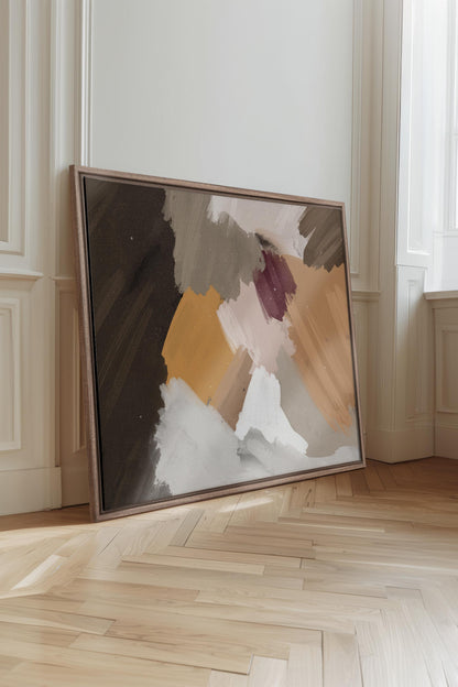 OLEKA CANVAS - ÉLAN CRÉATIF, Oeuvre sur toile étirée, encadré Brun Chêne