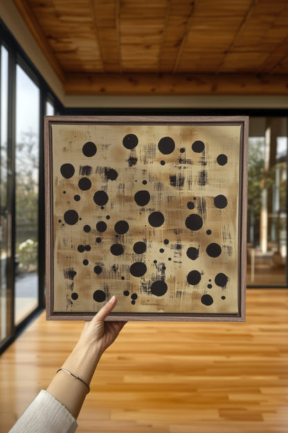 OLEKA CANVAS - EARTHLY CONSTELLATION, Oeuvre sur toile étirée, encadré Brun Chêne