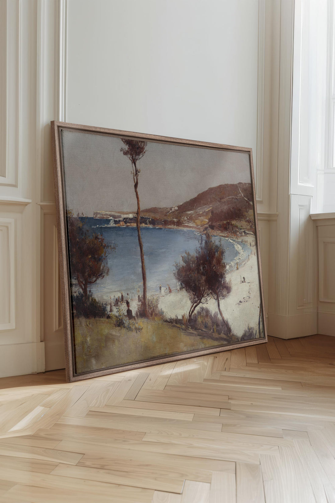 OLEKA CANVAS - SEAFOAM MEMORIES, Oeuvre sur toile étirée, encadré Brun Chêne