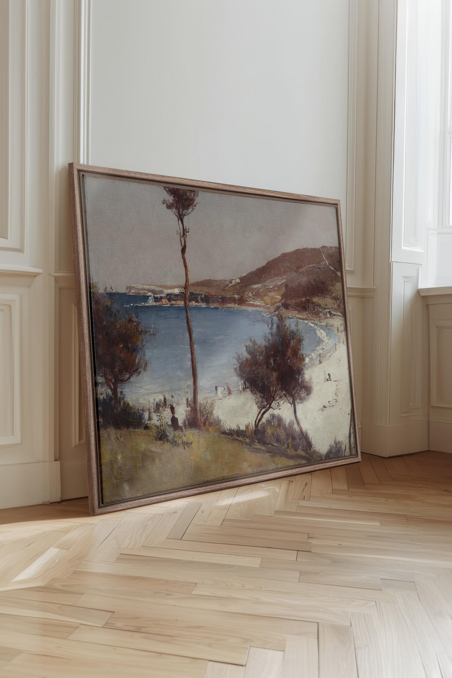 OLEKA CANVAS - SEAFOAM MEMORIES, Oeuvre sur toile étirée, encadré Brun Chêne