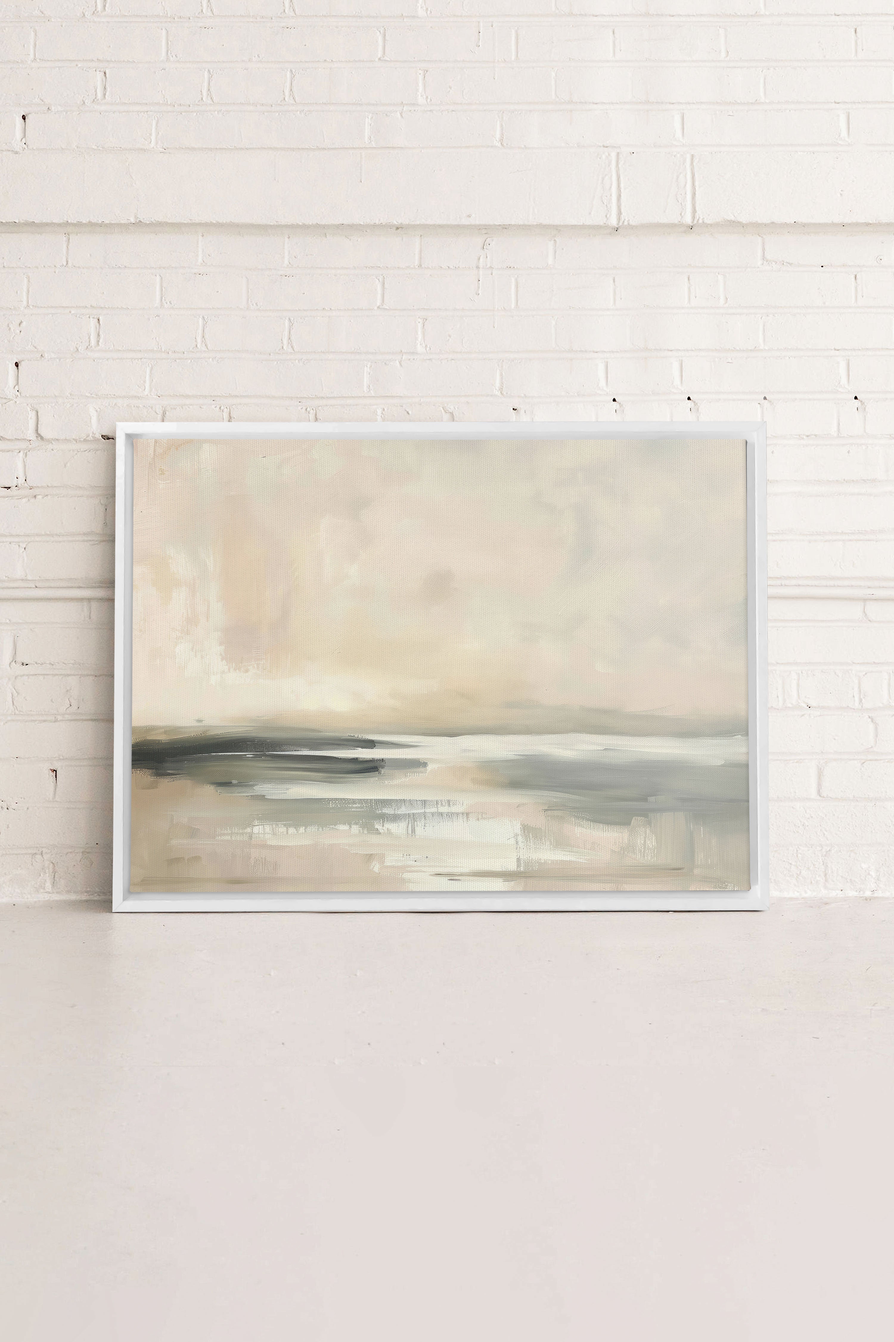 OLEKA CANVAS - GENTLE BREEZE, Oeuvre sur toile étirée, encadré Blanc