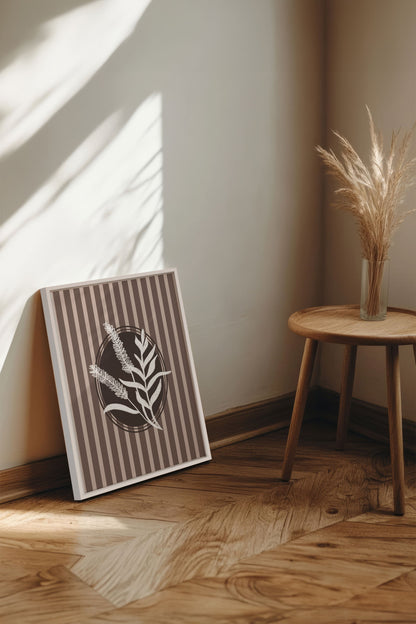 OLEKA CANVAS - NATURAL STROKES, Oeuvre sur toile étirée, encadré Blanc