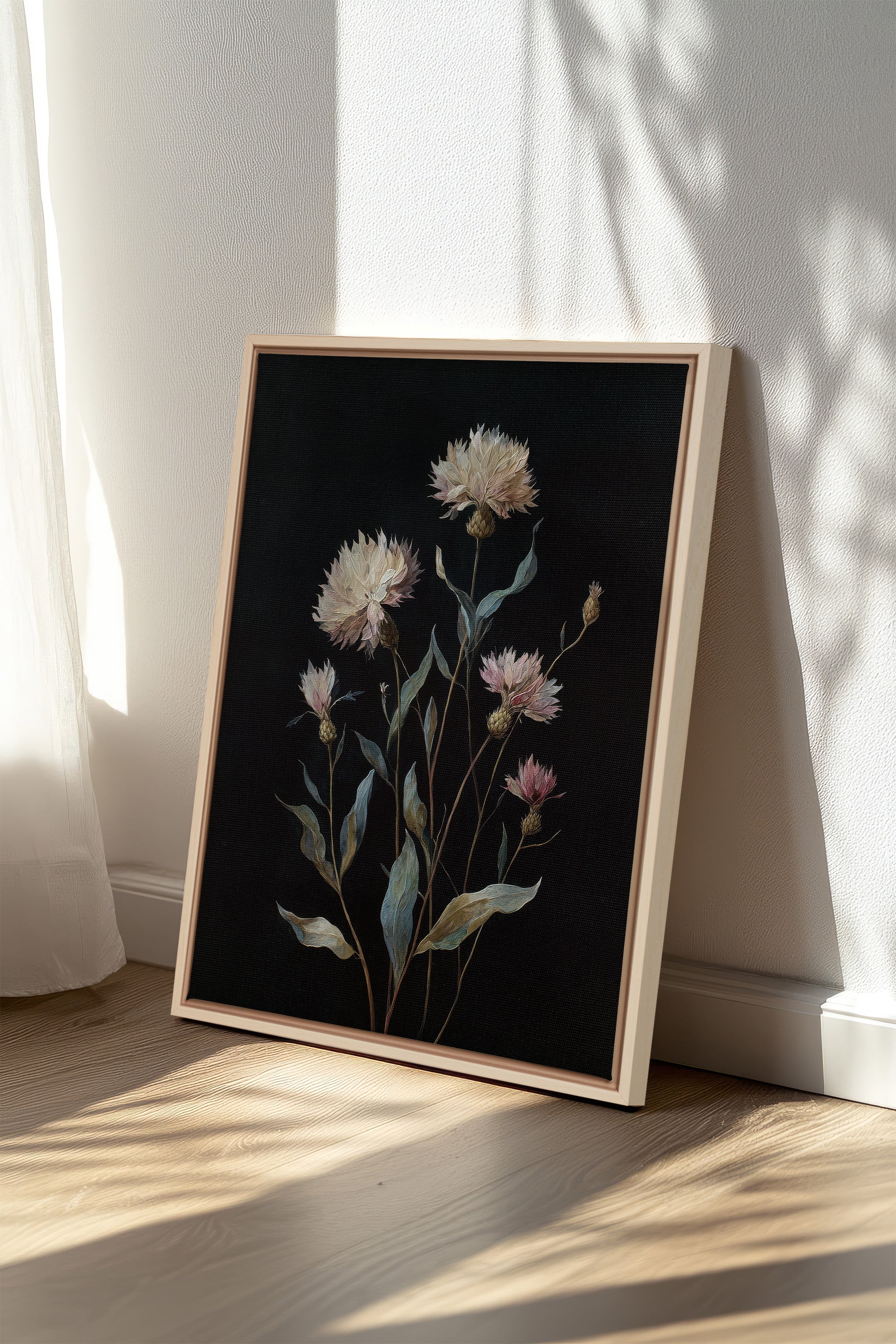 BLUSH FLORA, Work on stretched canvas, framed Naturel Clair