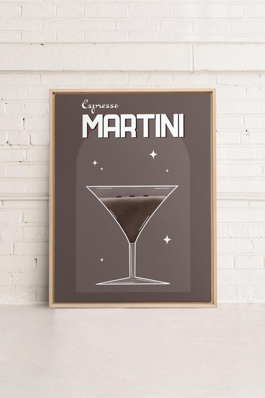 OLEKA CANVAS - ESPRESSO MARTINI, Oeuvre sur toile étirée, encadré Naturel Clair