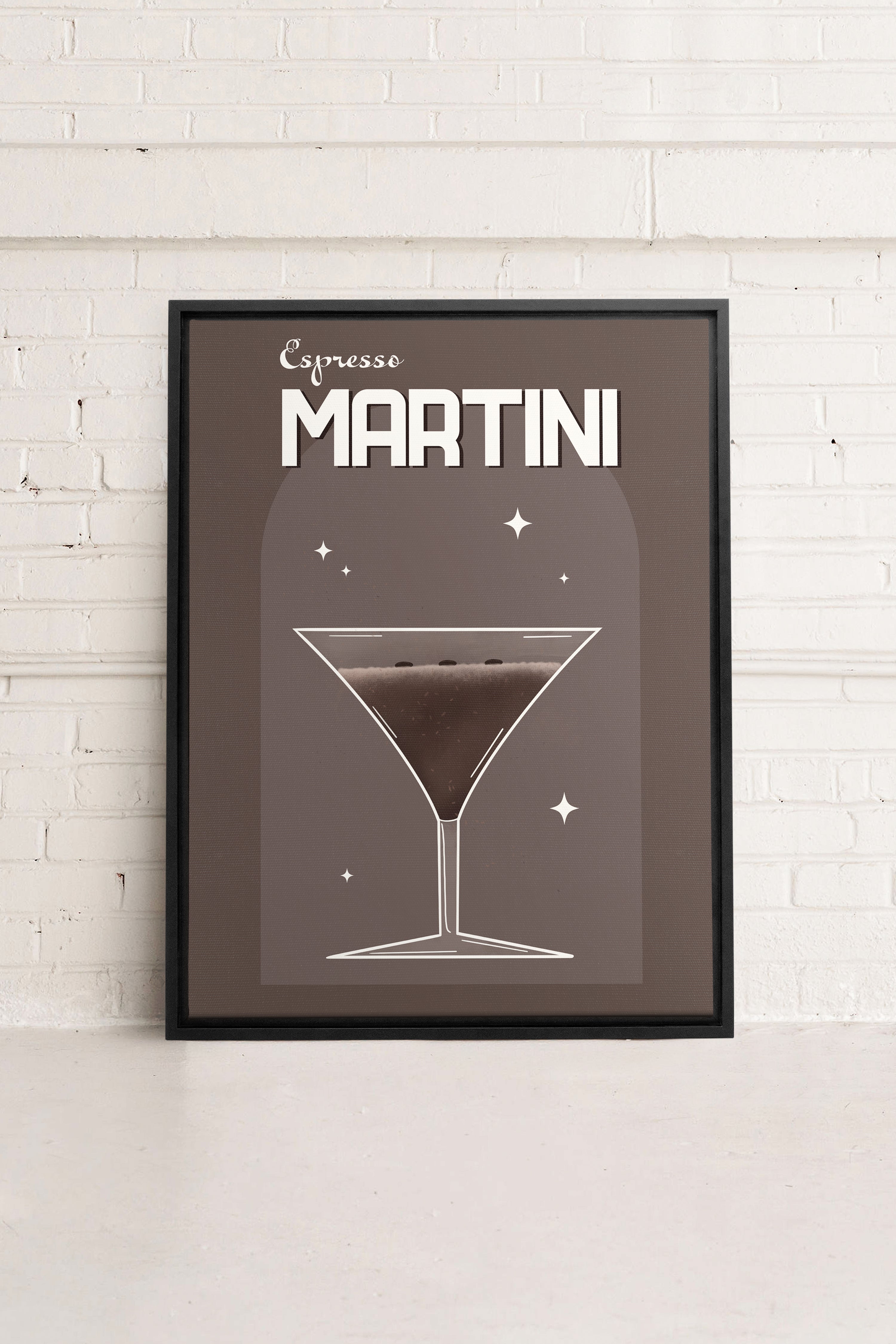 OLEKA CANVAS - ESPRESSO MARTINI, Oeuvre sur toile étirée, encadré Noir