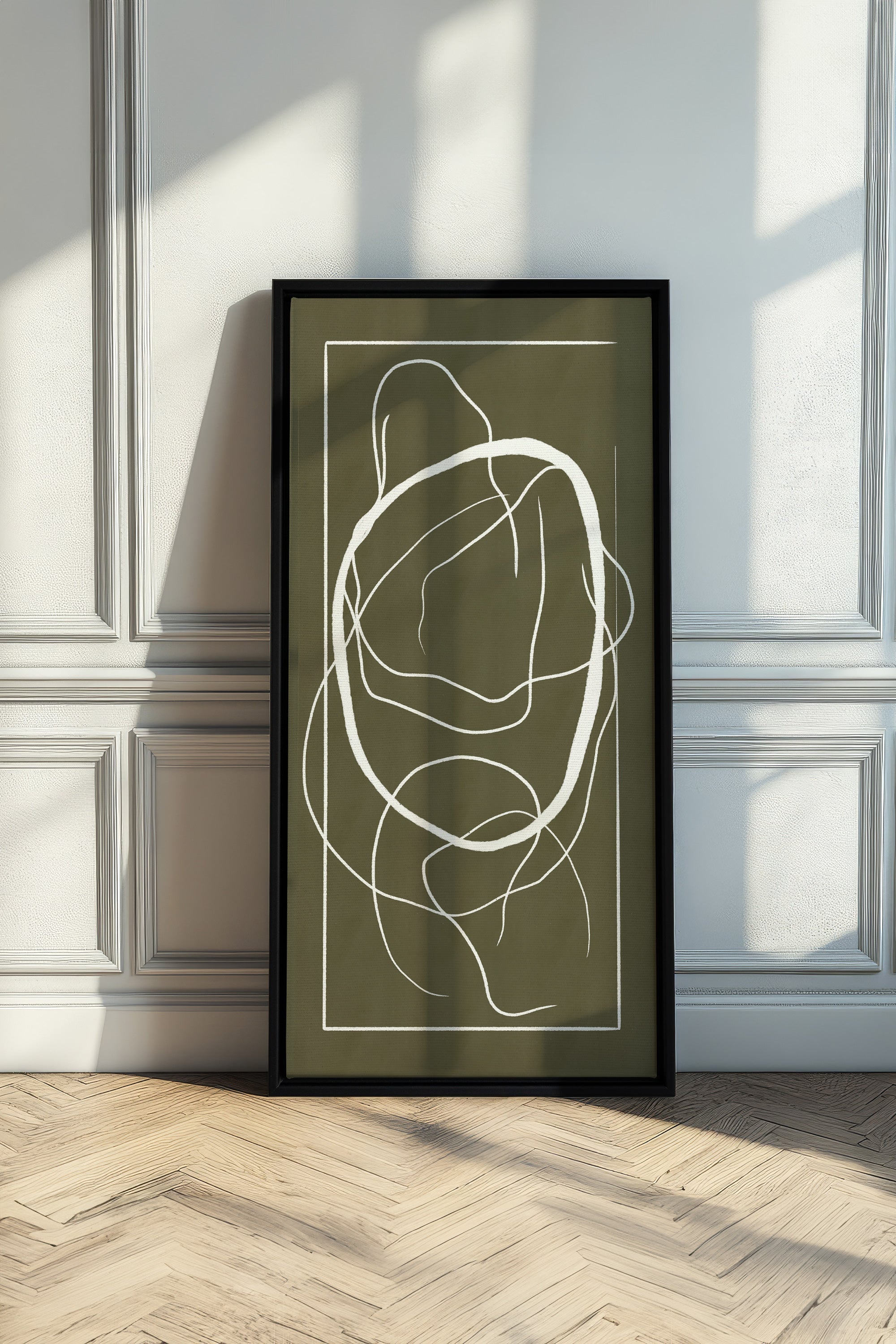 OLEKA CANVAS - FLOWING HARMONY, Oeuvre sur toile étirée, encadré Noir