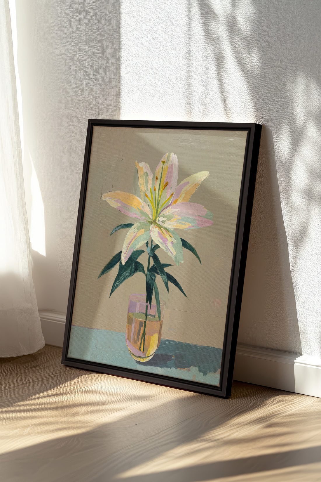 ETERNAL LILY, Oeuvre sur toile étirée, encadré Noir