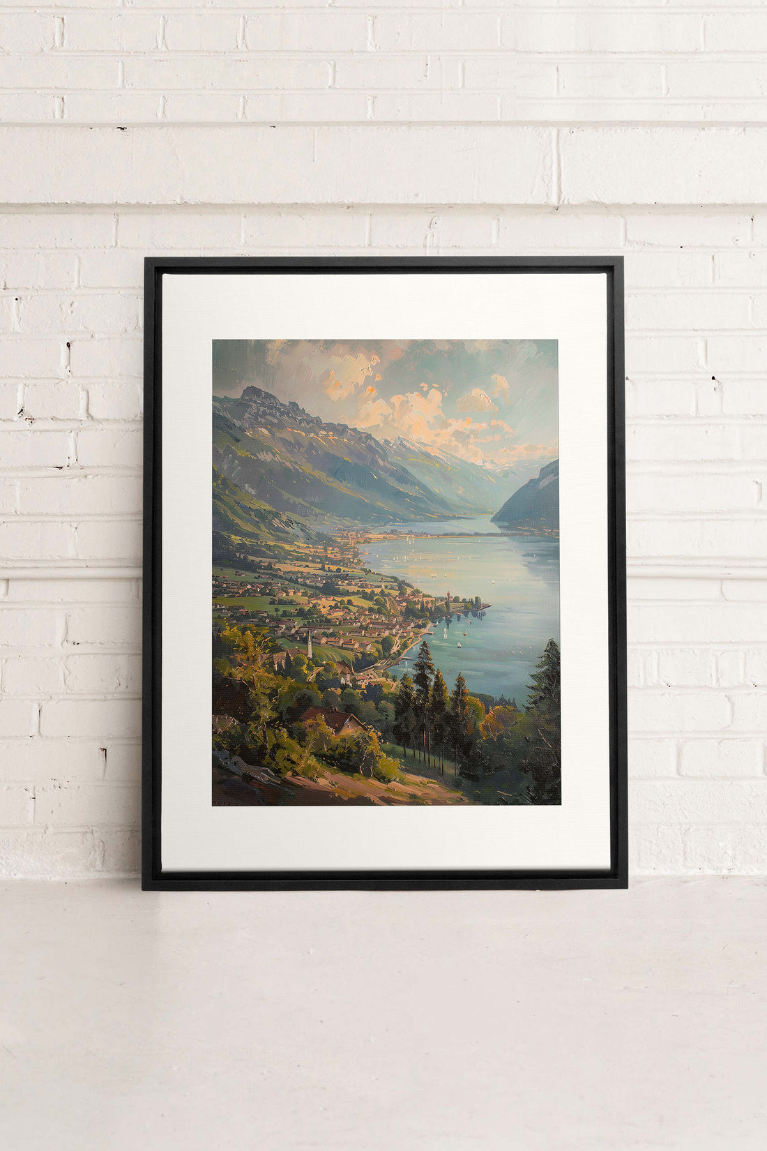 OLEKA CANVAS - MOUNTAIN RETREAT, Oeuvre sur toile étirée, encadré Noir