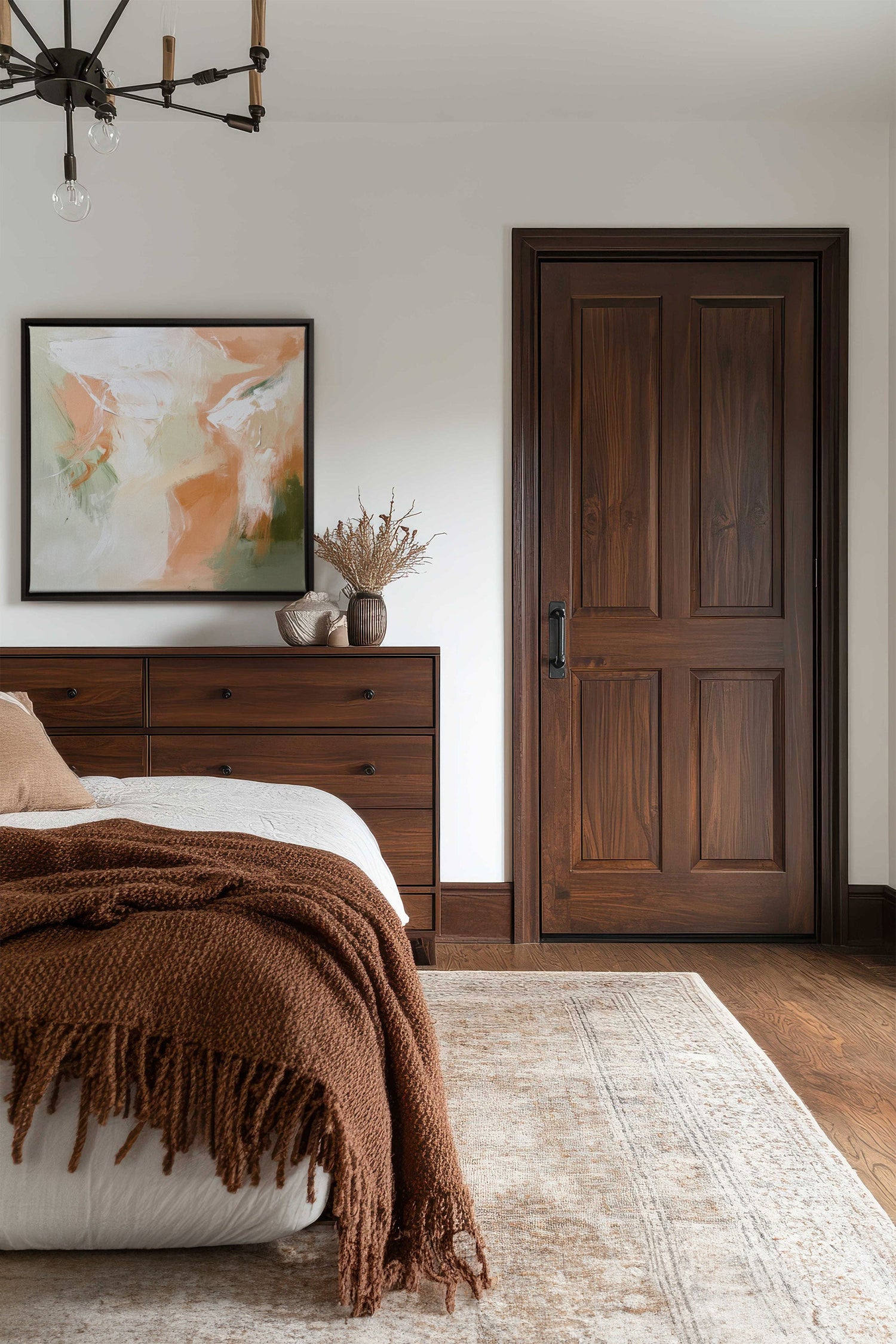 OLEKA CANVAS - PEACHY FLOW, Oeuvre sur toile étirée, encadré Noir