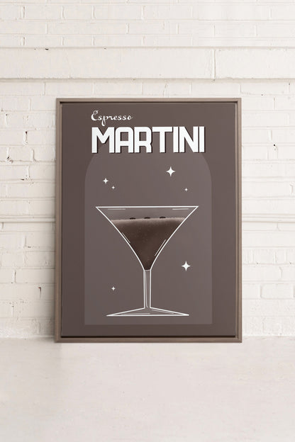 OLEKA CANVAS - ESPRESSO MARTINI, Oeuvre sur toile étirée, encadré Brun Chêne
