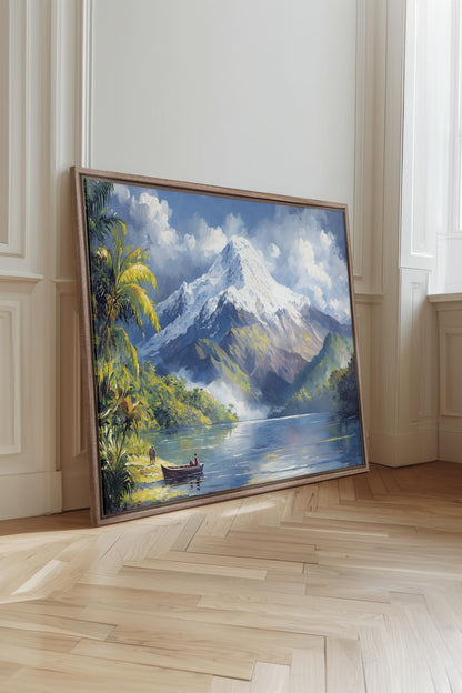 OLEKA CANVAS - TROPICAL HIGHLANDS, Oeuvre sur toile étirée, encadré Brun Chêne