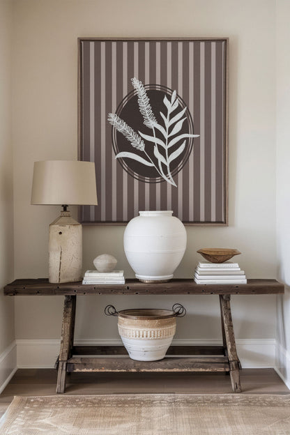 OLEKA CANVAS - NATURAL STROKES, Oeuvre sur toile étirée, encadré Brun Chêne