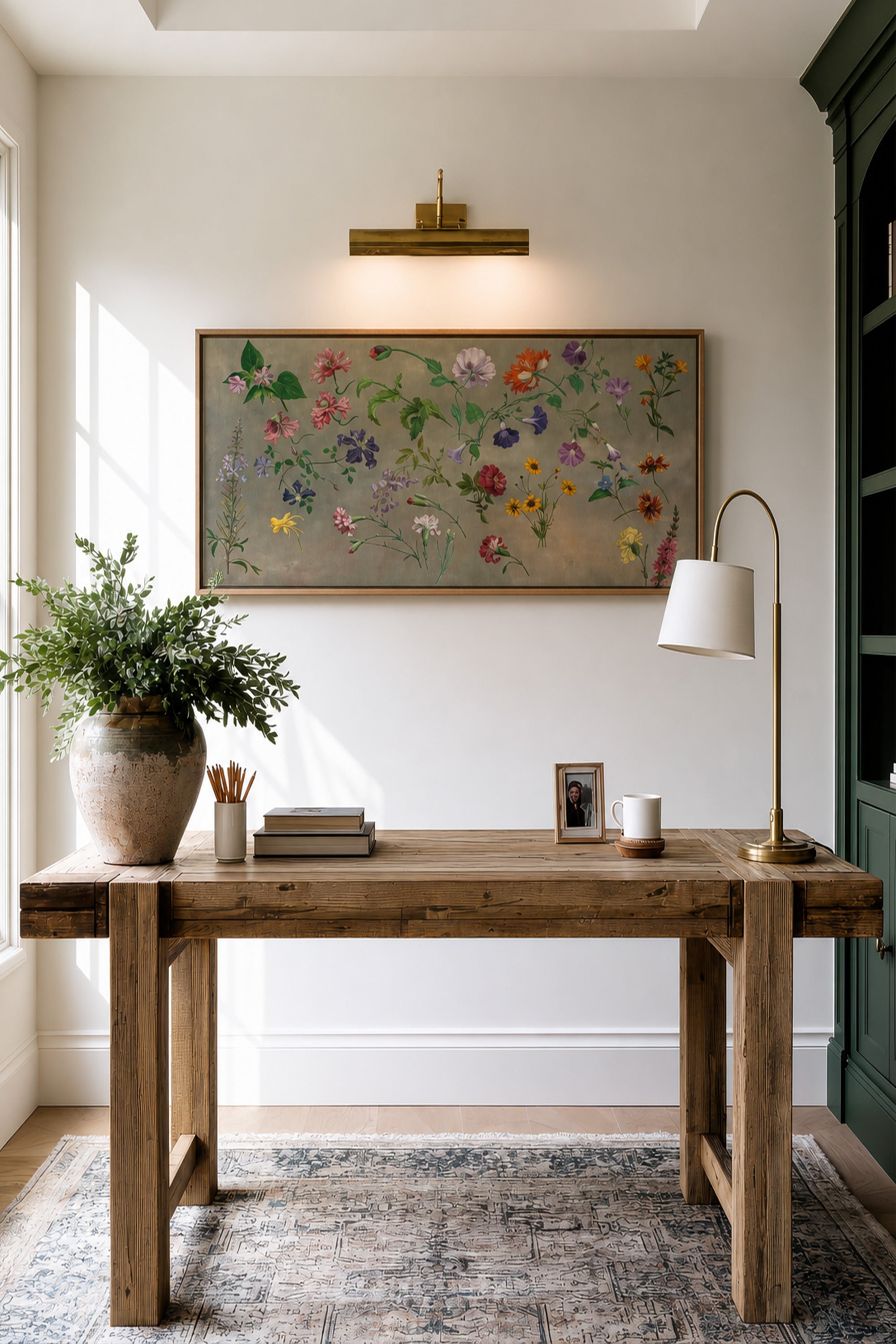 FLORAL REVERIE, Oeuvre sur toile étirée, encadré Brun Chêne