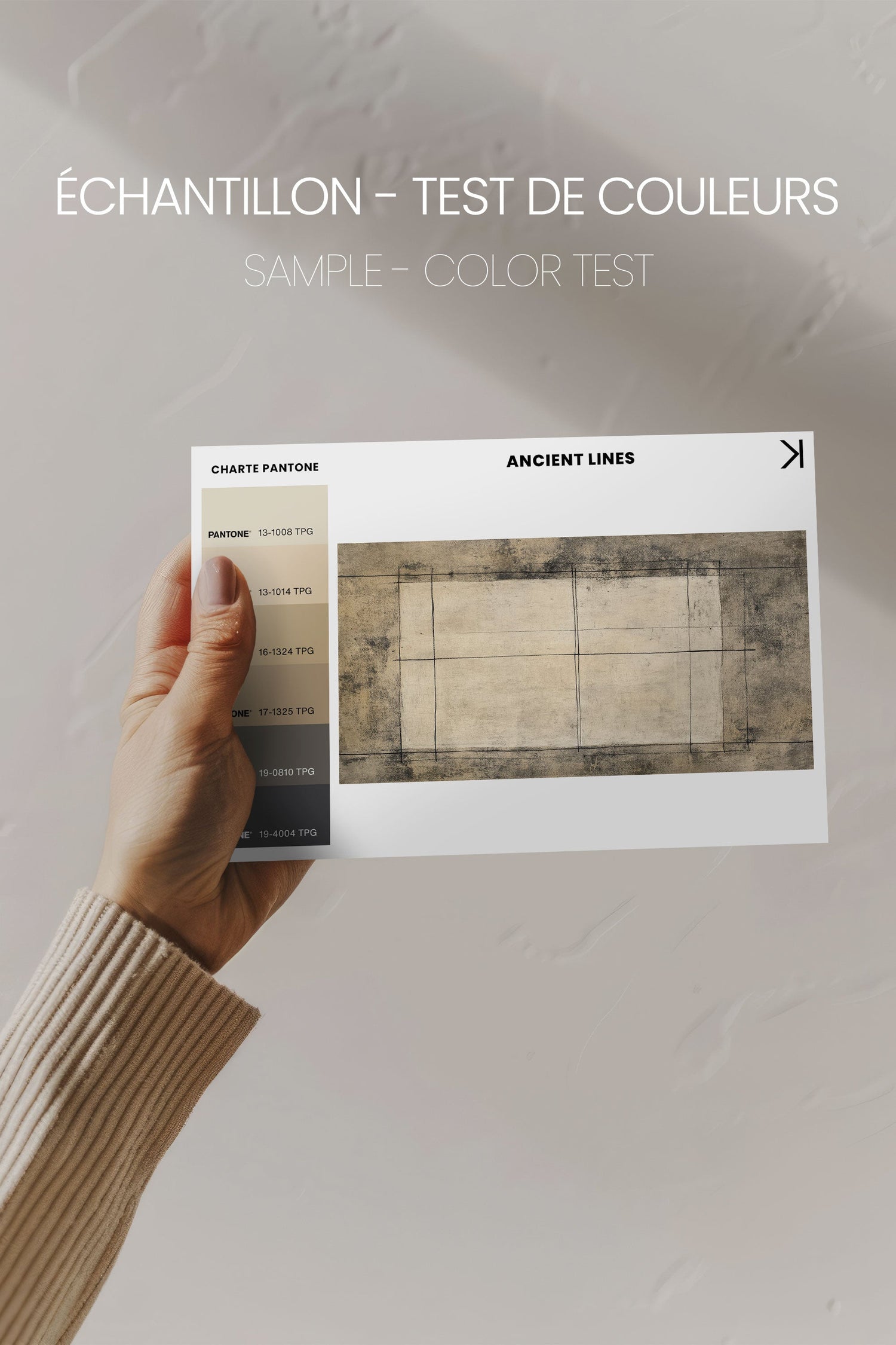 OLEKA CANVAS - ANCIENT LINES, Oeuvre sur toile étirée, encadré Blanc