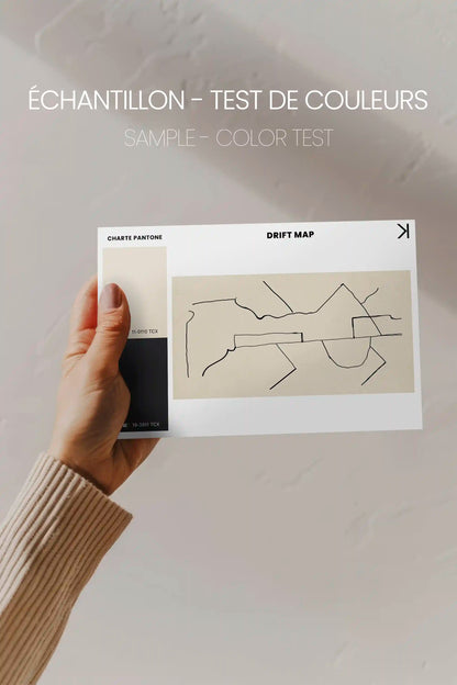 DRIFT MAP, Oeuvre sur toile étirée, encadré Blanc