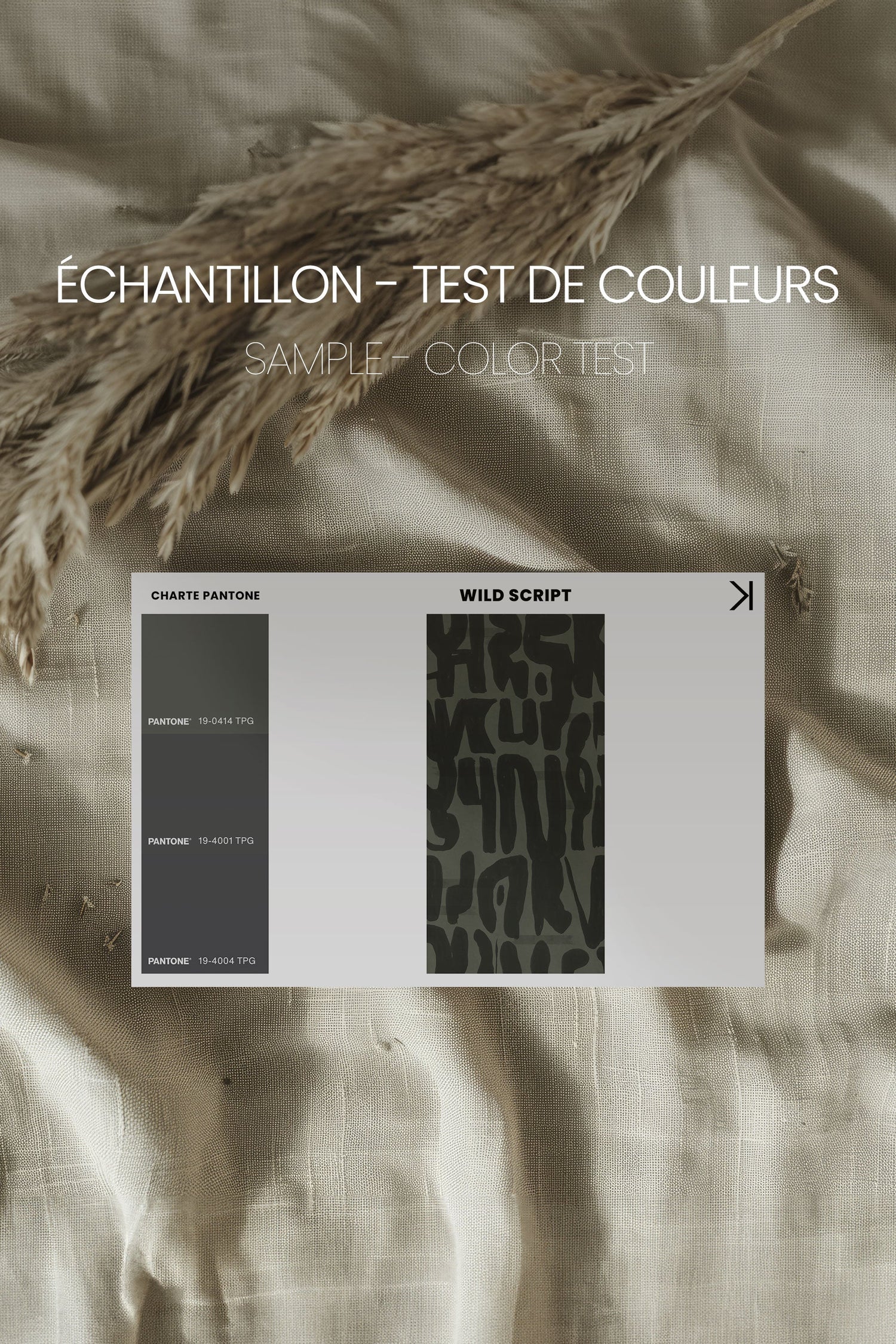 OLEKA CANVAS - WILD SCRIPT, Oeuvre sur toile étirée, encadré Naturel Clair