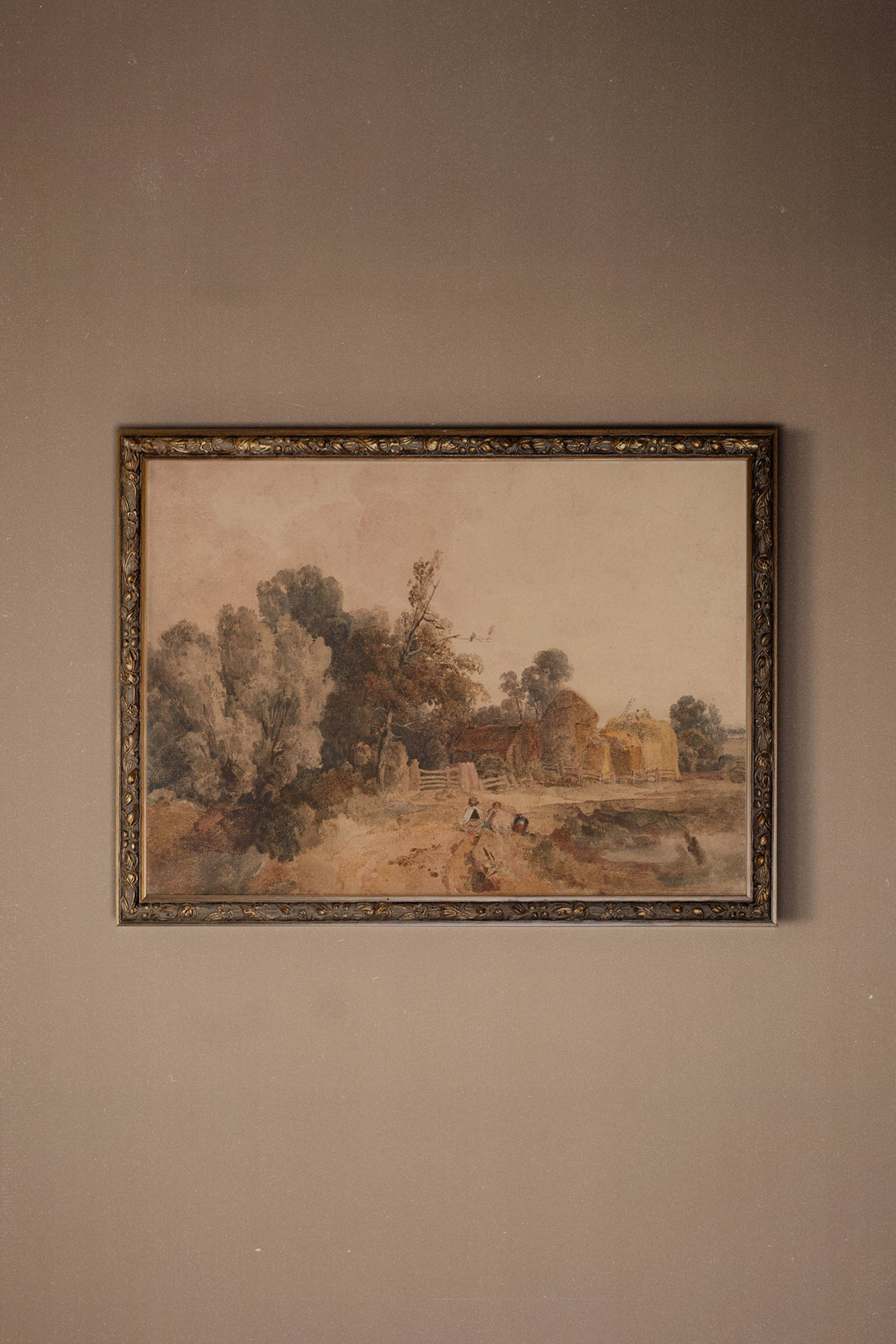 SOUVENIRS FANÉS, Oeuvre sur toile rigide, encadré Vintage Bronze