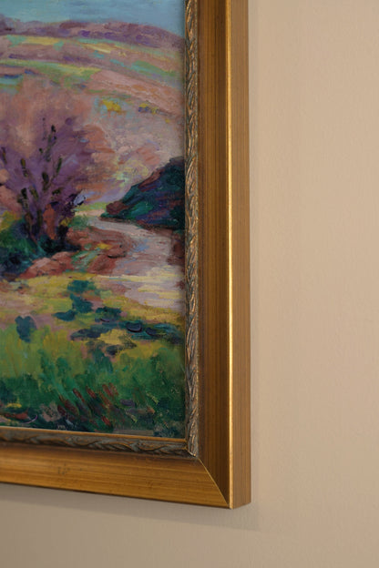 CHAMPS DE RÊVE, Oeuvre sur toile rigide, encadré Vintage Or