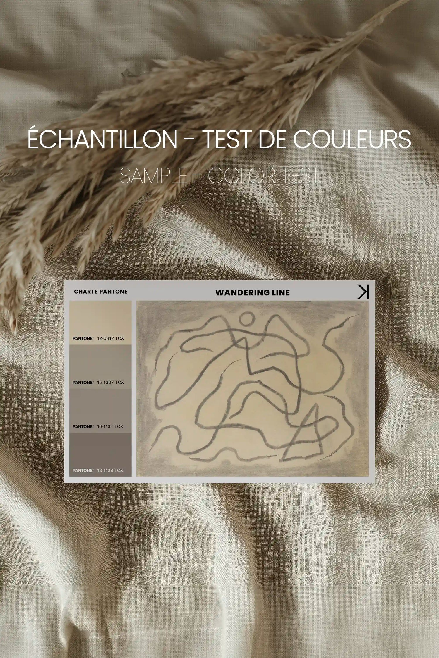 WANDERING LINE, Oeuvre sur toile étirée, encadré Naturel Clair