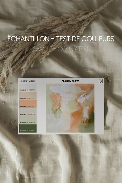 OLEKA CANVAS - PEACHY FLOW, Oeuvre sur toile étirée, encadré Noir