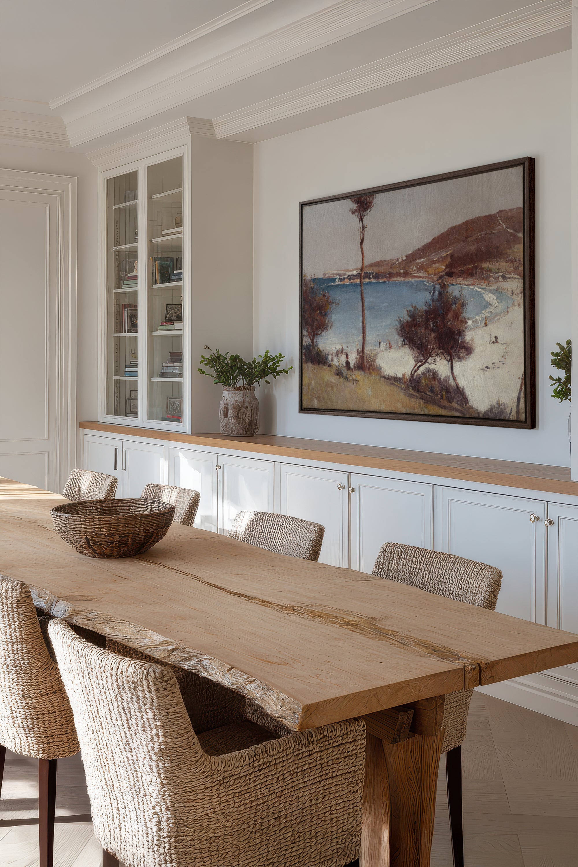 OLEKA CANVAS - SEAFOAM MEMORIES, Oeuvre sur toile étirée, encadré Brun Noyer