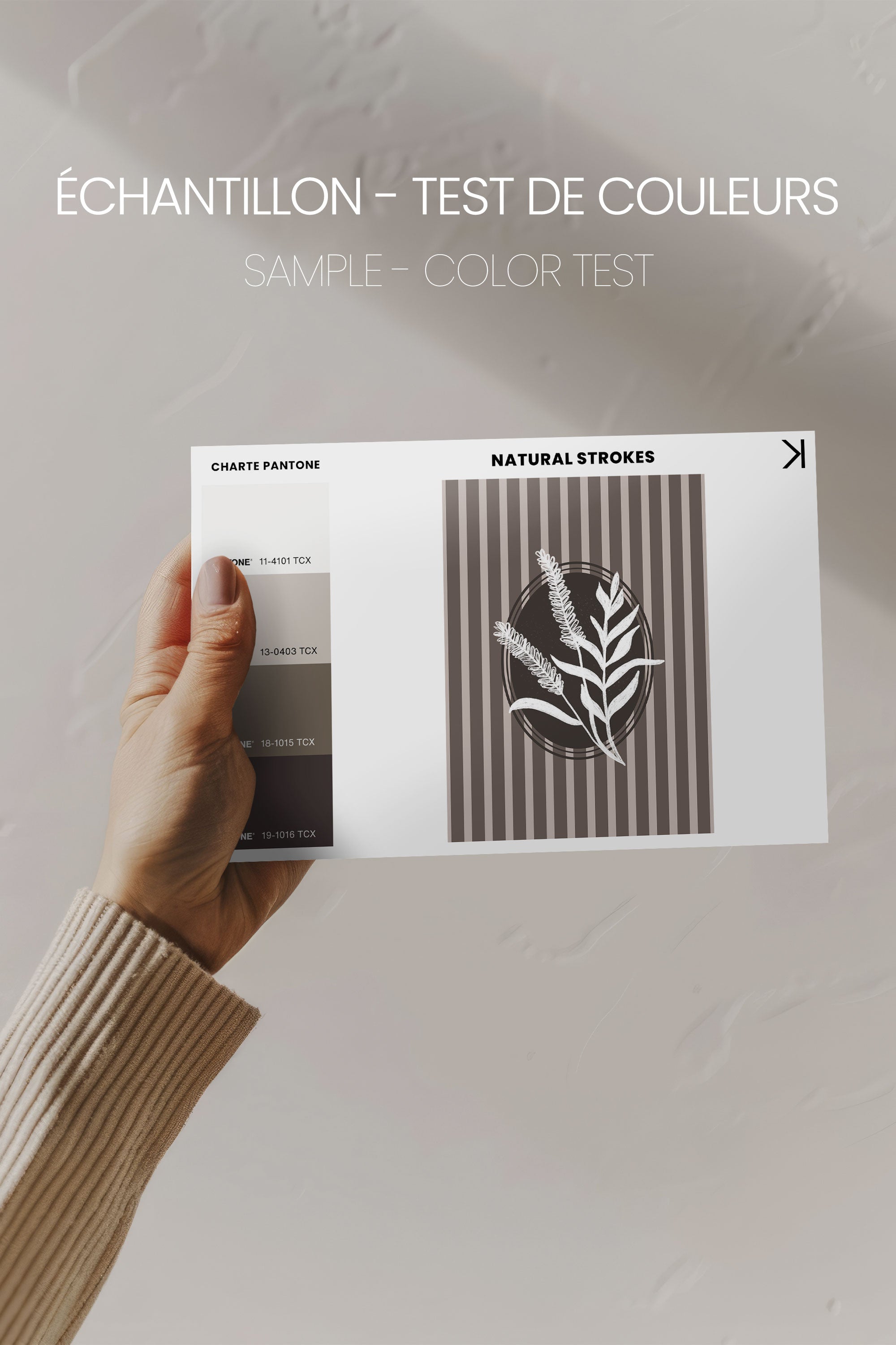 OLEKA CANVAS - NATURAL STROKES, Oeuvre sur toile étirée, encadré Naturel Clair