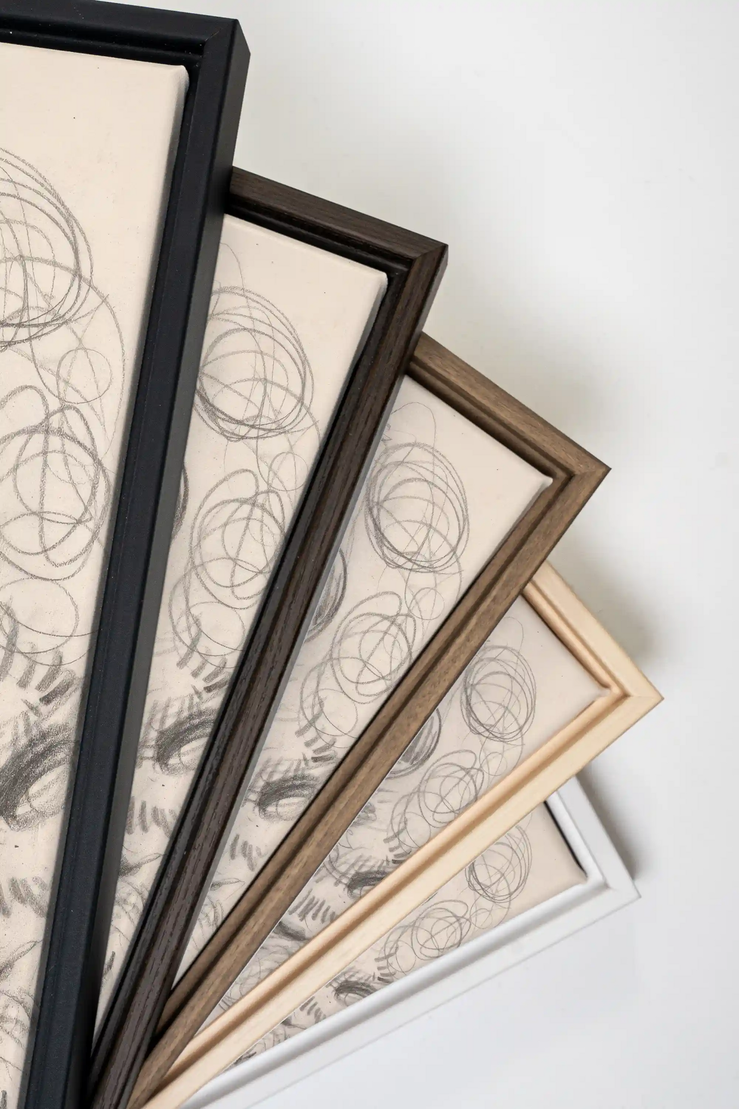 LIGNES DU VENT, Oeuvre sur toile étirée, encadré Brun Chêne