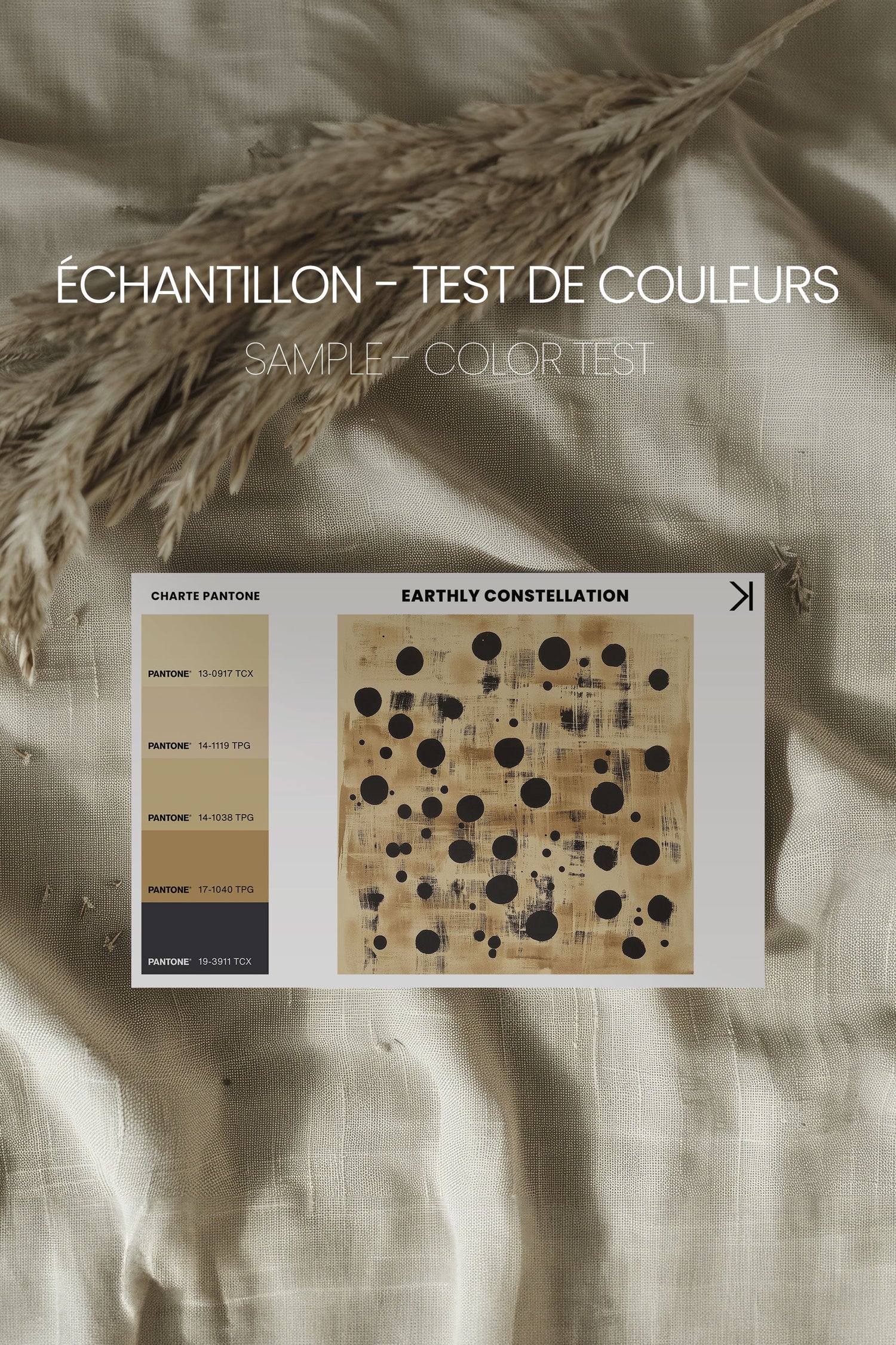 OLEKA CANVAS - EARTHLY CONSTELLATION, Oeuvre sur toile étirée, encadré Brun Chêne