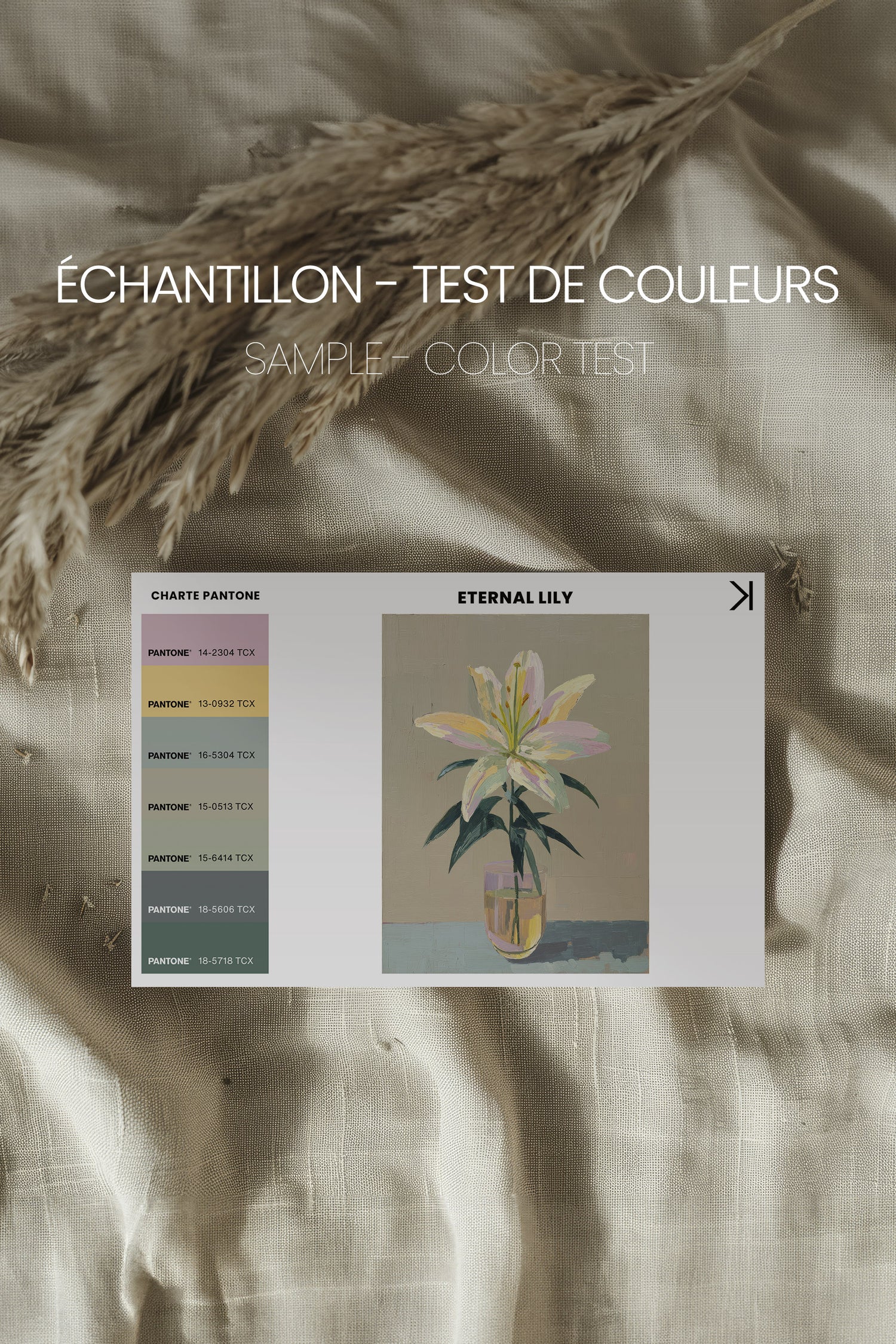 ETERNAL LILY, Artwork on stretched canvas, framed Natural Light