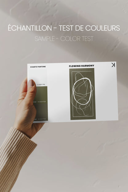 OLEKA CANVAS - FLOWING HARMONY, Oeuvre sur toile étirée, encadré Brun Noyer