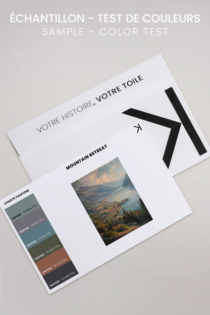 OLEKA CANVAS - MOUNTAIN RETREAT, Oeuvre sur toile étirée, encadré Blanc