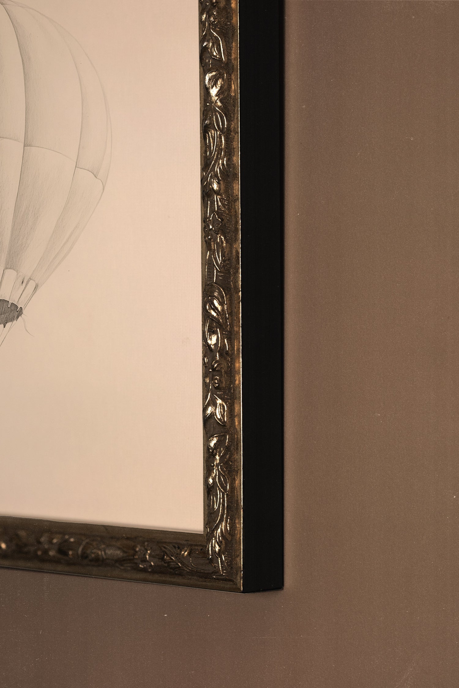 RÊVE AÉRIEN, Oeuvre sur toile étirée, encadré Vintage Argent