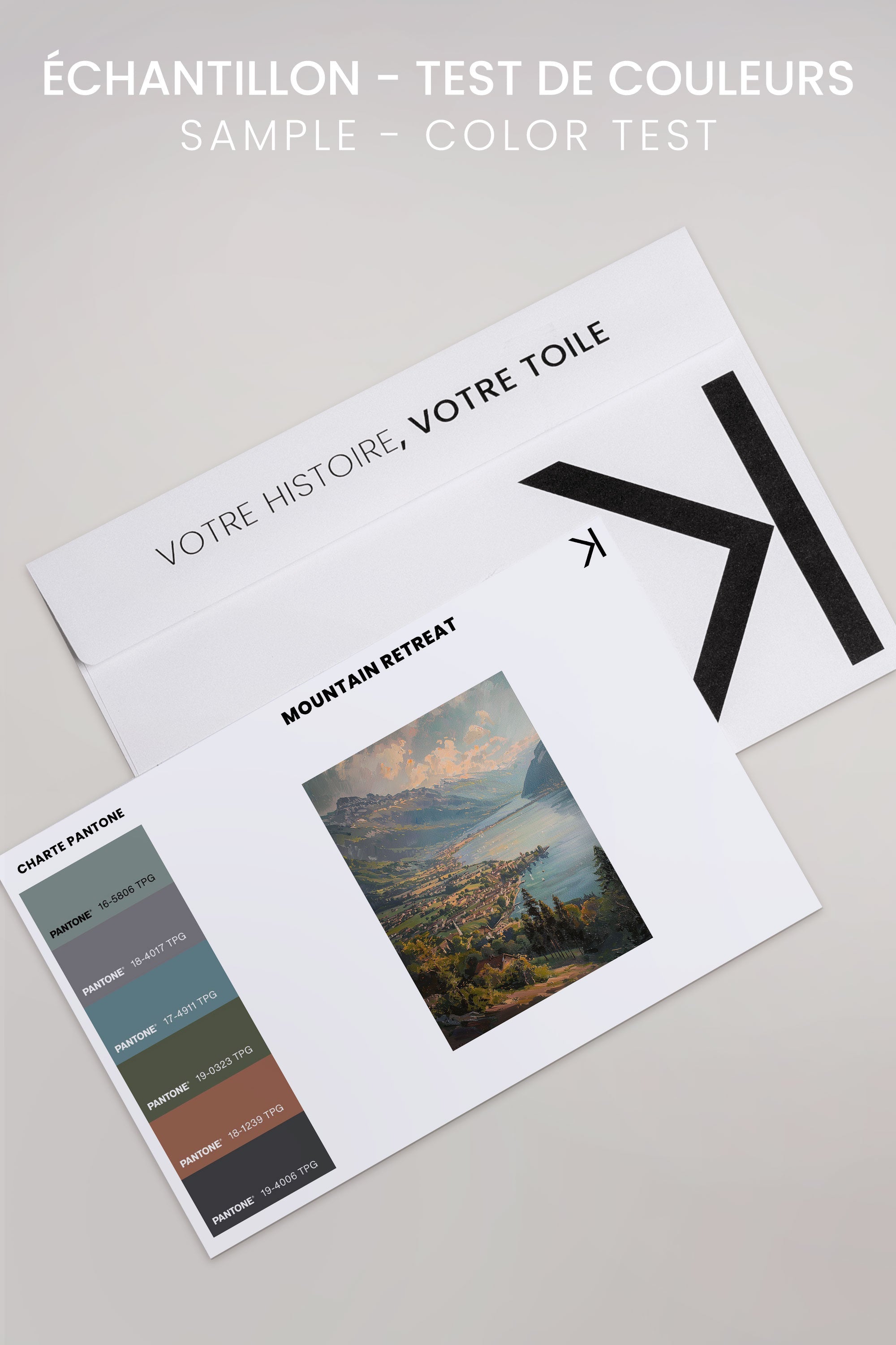 OLEKA CANVAS - MOUNTAIN RETREAT, Oeuvre sur toile étirée, encadré Brun Chêne