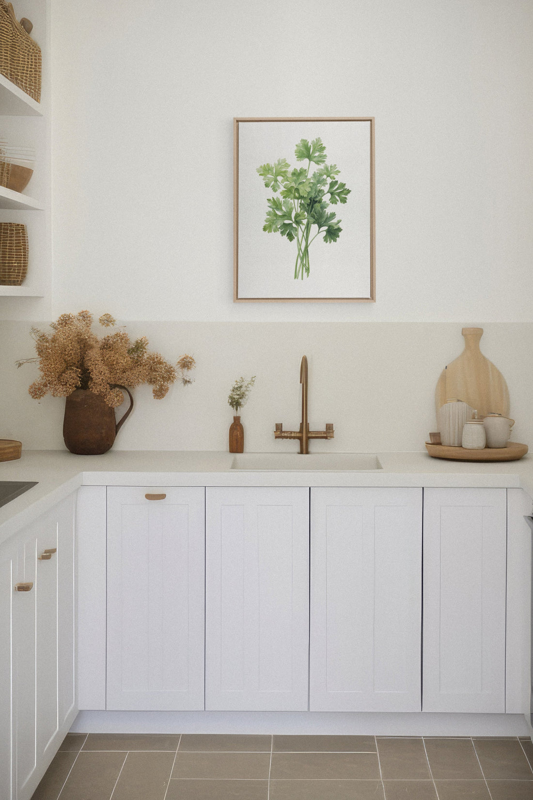 OLEKA CANVAS - CILANTRO, Oeuvre sur toile étirée, encadré Naturel Clair