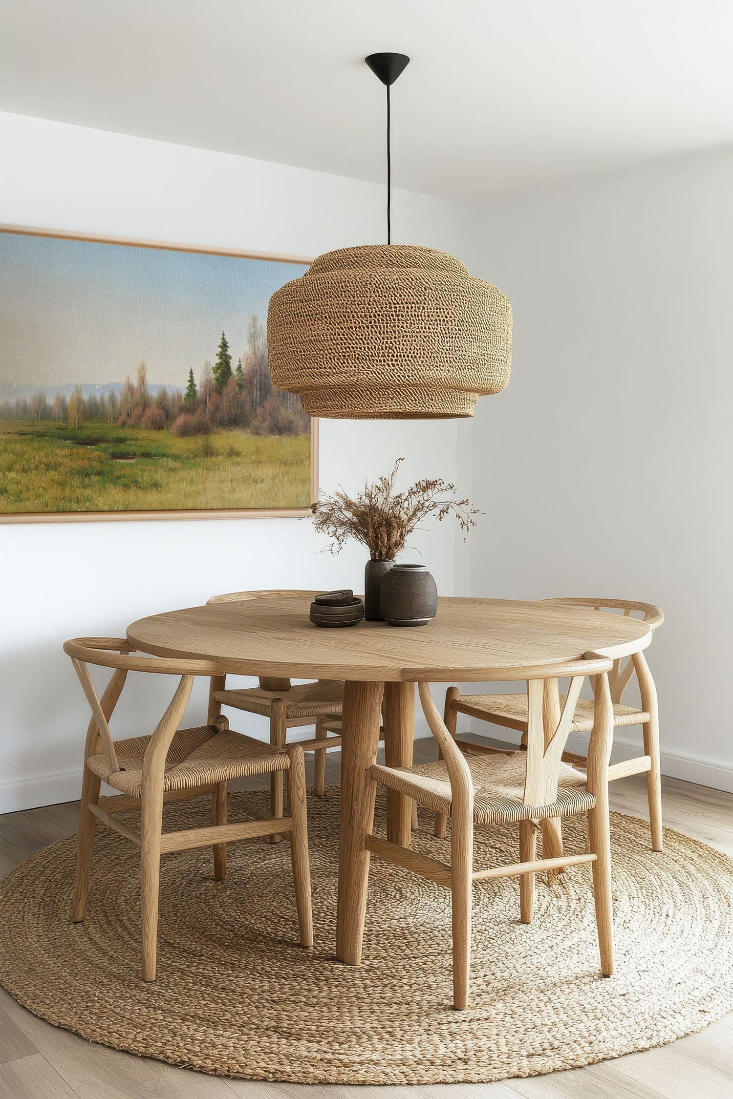 OLEKA CANVAS - DOUX HORIZON, Oeuvre sur toile étirée, encadré Naturel Clair