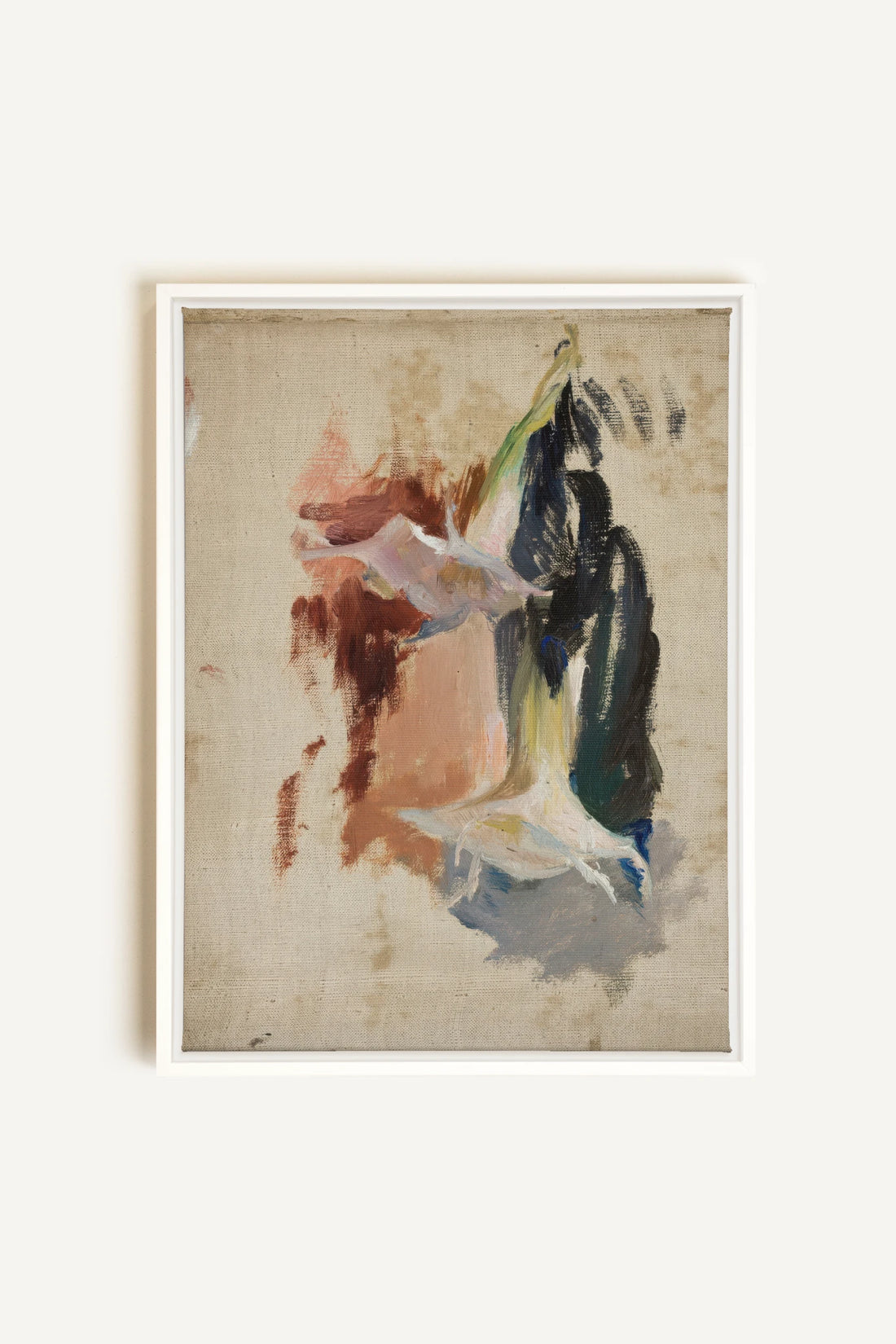 ORGANIC TRACE, Oeuvre sur toile étirée, encadré Blanc