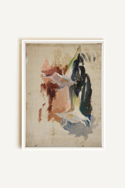 ORGANIC TRACE, Artwork on stretched canvas, framed in white