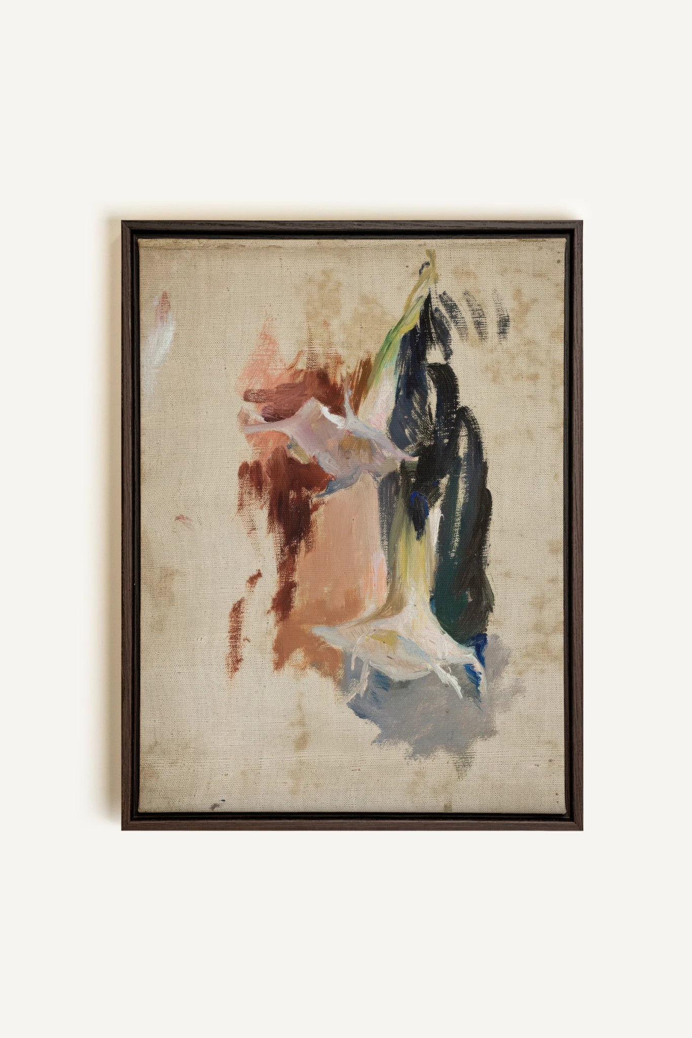 ORGANIC TRACE, Artwork on stretched canvas, framed in Walnut Brown