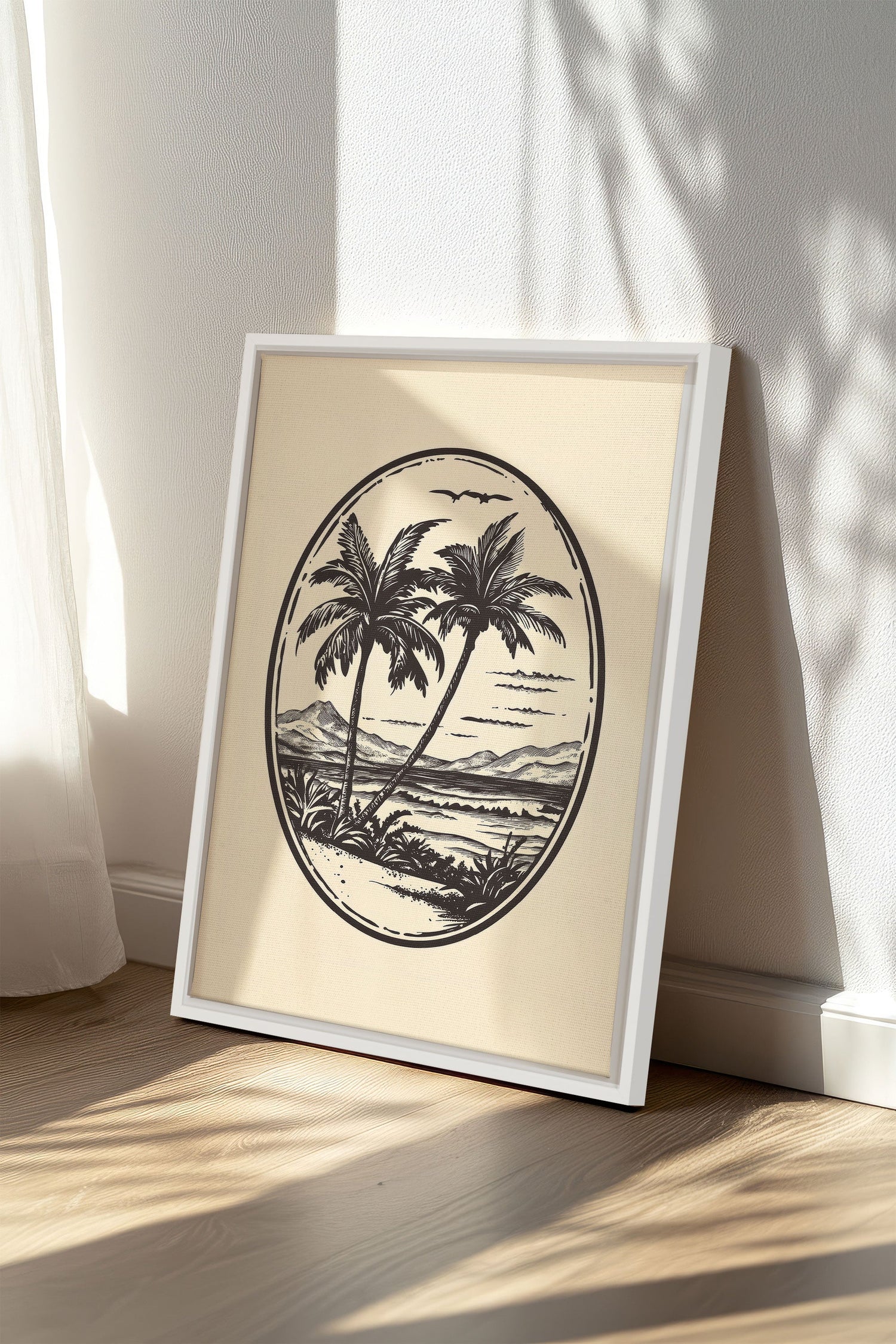 OLEKA CANVAS - ISLAND ESCAPE, Oeuvre sur toile étirée, encadré Blanc