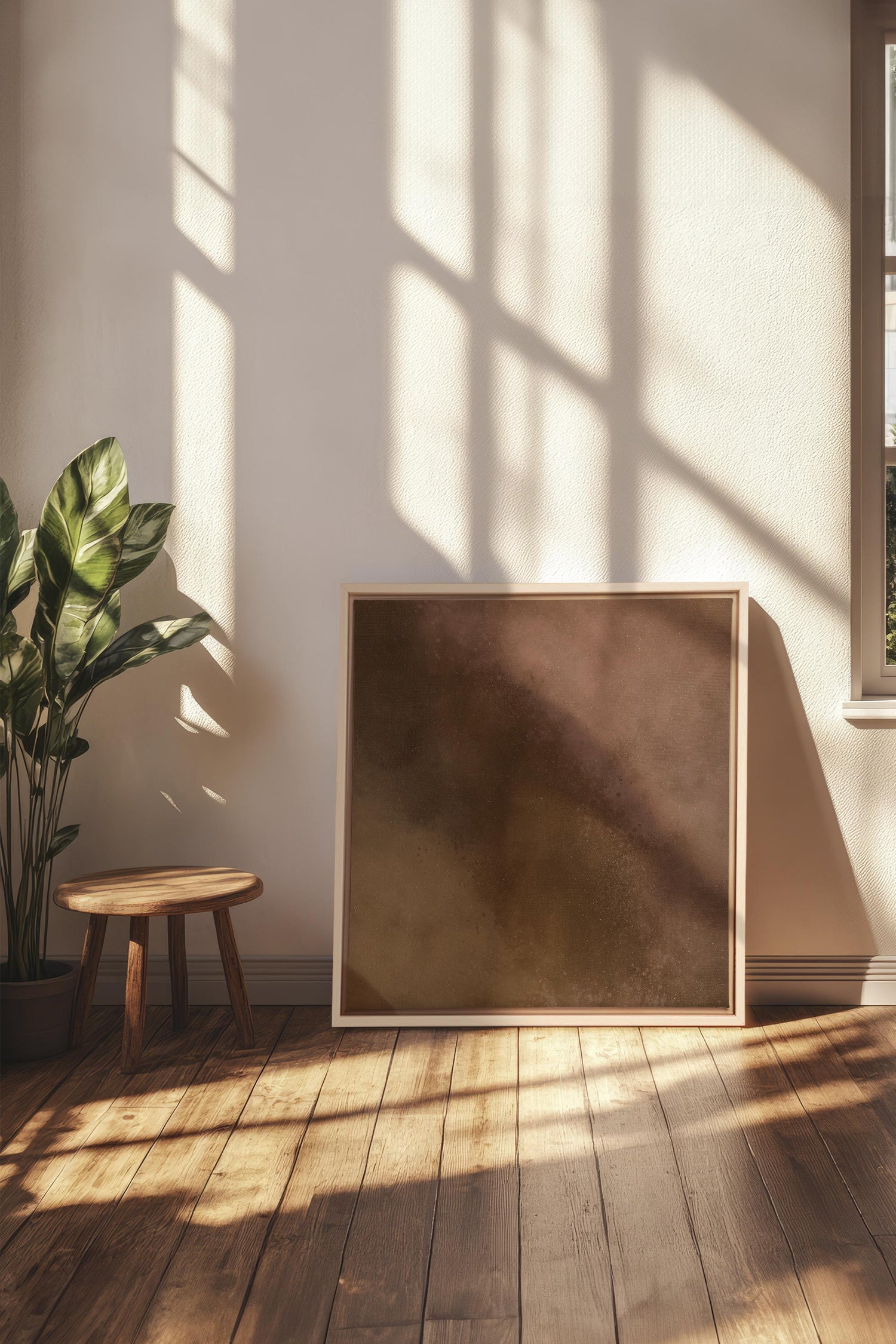 OLEKA CANVAS - COCOA DUST, Oeuvre sur toile étirée, encadré Naturel Clair